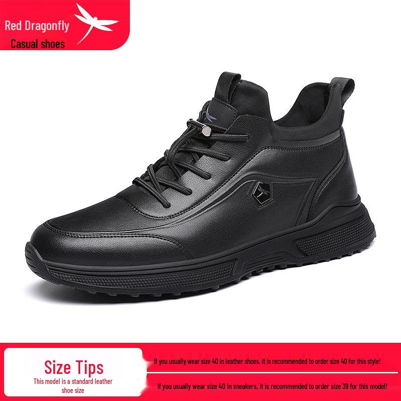 Red Dragonfly Men s Non-slip Waterproof Winter Sneakers - Warm, Velvet-lined, Casual Sports Shoes 38