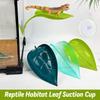 3 Stück Reptilien-Habitat-Blatt mit Saugnapf Frosch Geckos Sonnenplatz Ruheterrasse Simulierte Blätter Terrarium Dekor Zubehör