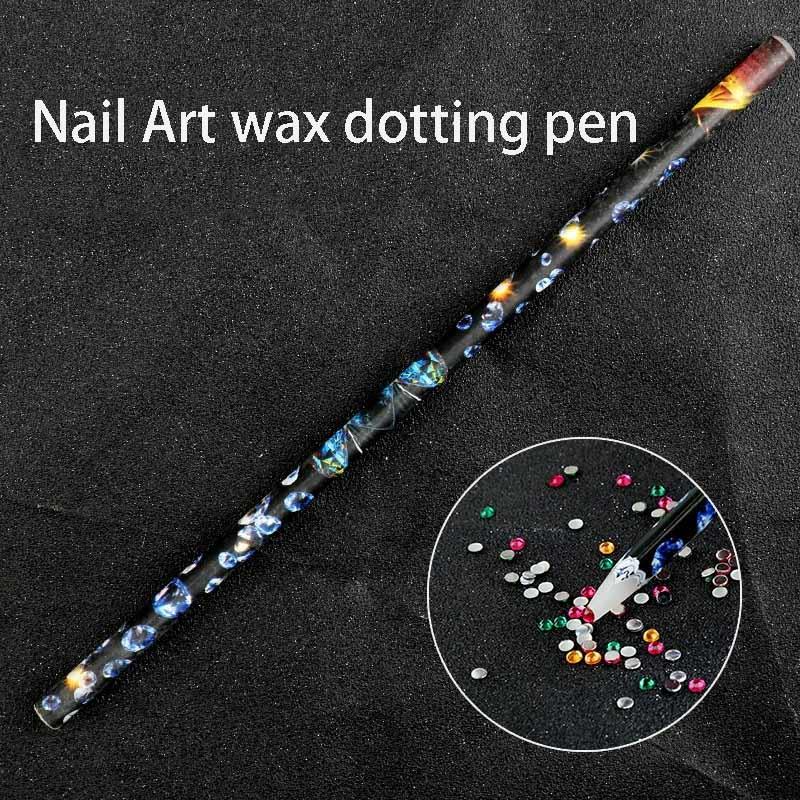 3 Stück 23cm Extra-Langer Nail Art Wachs Punktierstift Professionelles Punktierwerkzeug für Strasssteine Nageldesign & DIY Dekoration