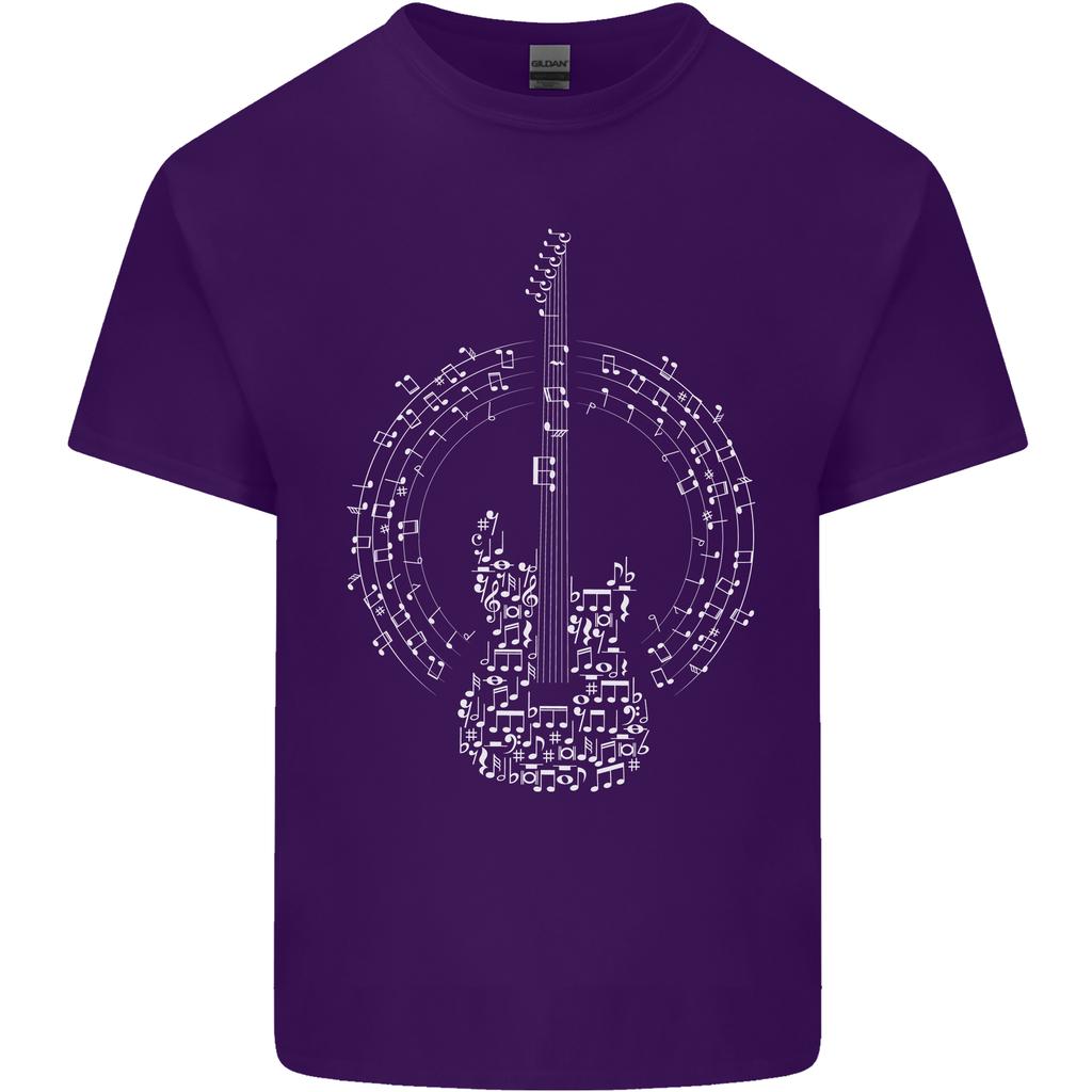 Gitarrennoten Elektrischer Gitarrist Spieler Rock Unisex Leichtes Baumwoll-T-Shirt