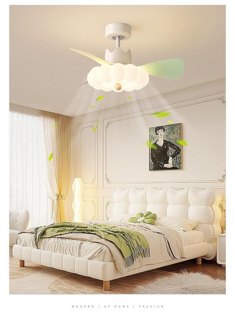 Silent LED Ceiling Fan Light for Children's Room and Study