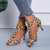 Mode Sexy Zebra Sandalen Dames Luipaard Dunne Hoge Hakken Dames Pumps Vis Mond Romeins Zomer Nieuwe Feest Open Teen Schoenen