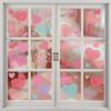 PVC Valentine's Day Window Stickers Bow Flower Rose Love Heart Glass Electrostatic Film Waterproof Removable Static