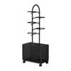 Indoor Basketball Storage Rack Volleyball Stand for School Home Kindergarten Black
