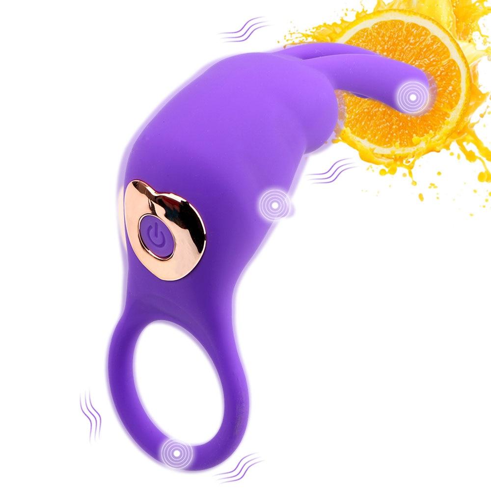 10 Speeds Clitoris Stimulation Massager Vibrator Sex Toy for Men Couple Delay Ejaculation Penis Ring Vibrating Cock Rings