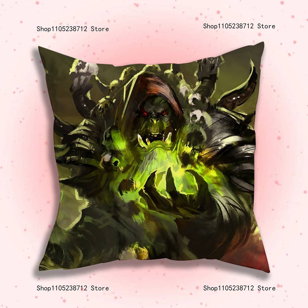 Worlds Of W-Warcrafts Game Pillow Case Plush Fabric Soft Pillowcase Double Sided Print Sofa Cushion Cover Throw