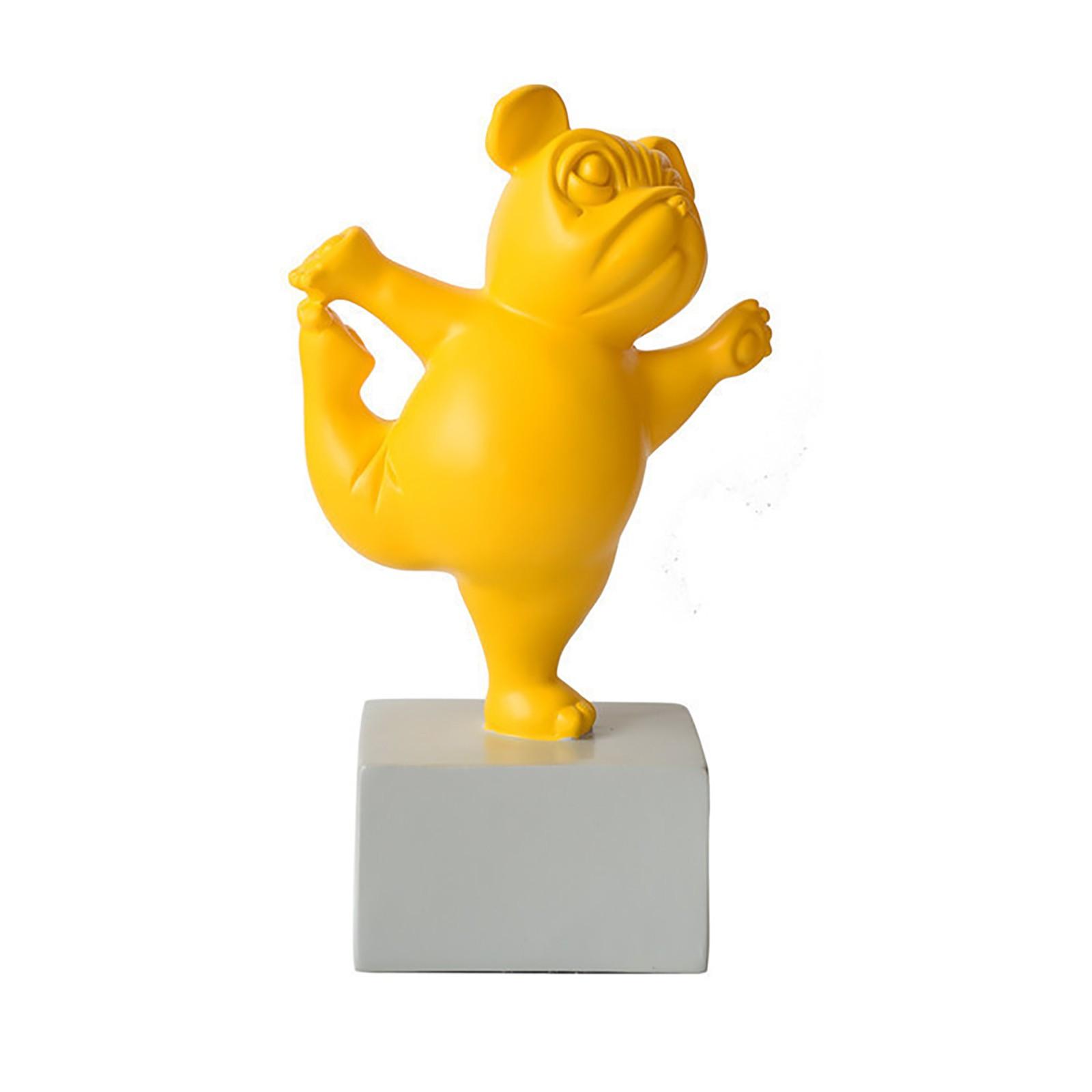 

(Оставьте следы)Йога-Бульдог Декор Статуя Щенка Смола Газон Скульптура Домашний Сад Украшение Двора (Набор из 3 предметов) One Size разноцветный