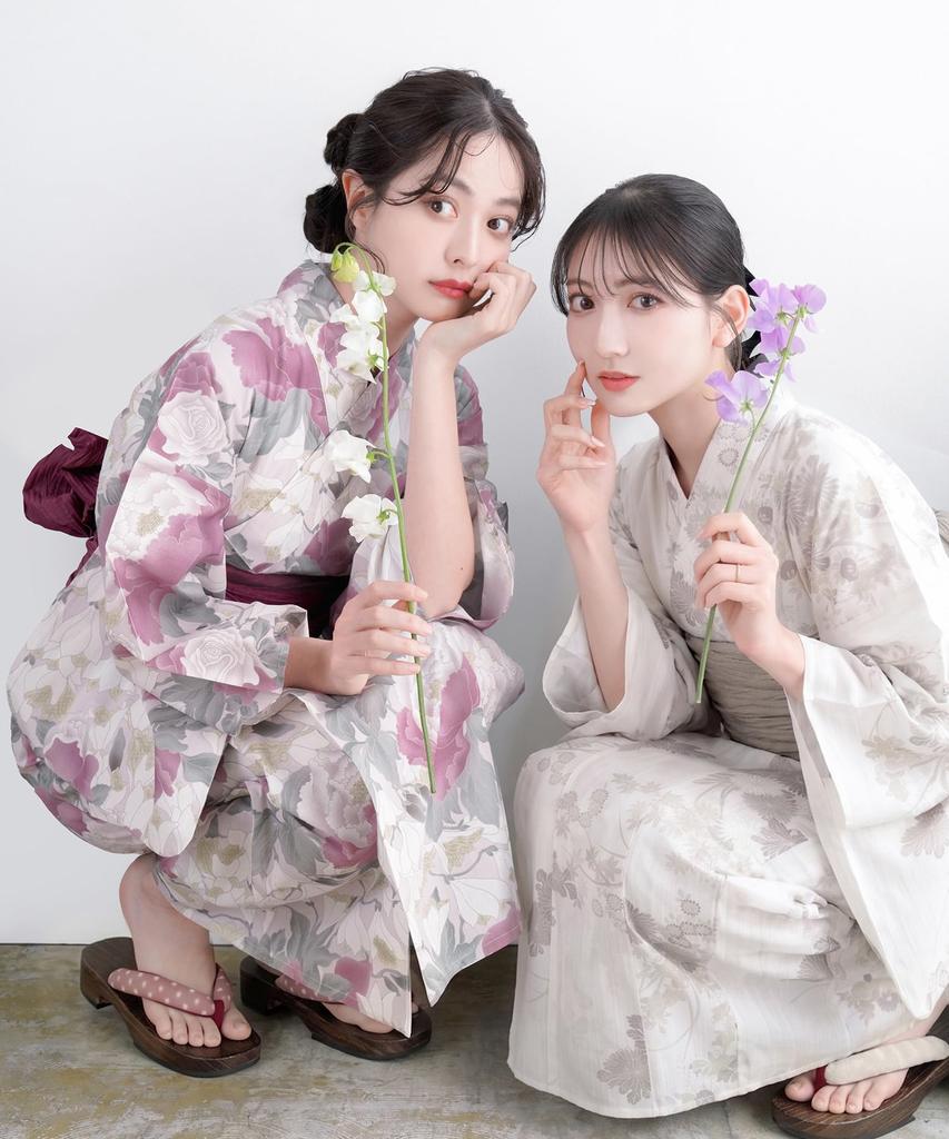 Yukata Textured Natural Set Heiko Geta Waist A Free [KYOETSU] Set, Weave, White, 6-Piece (Yukata, Obi, Undergarment, Sandals, Cord), Women's (Rose