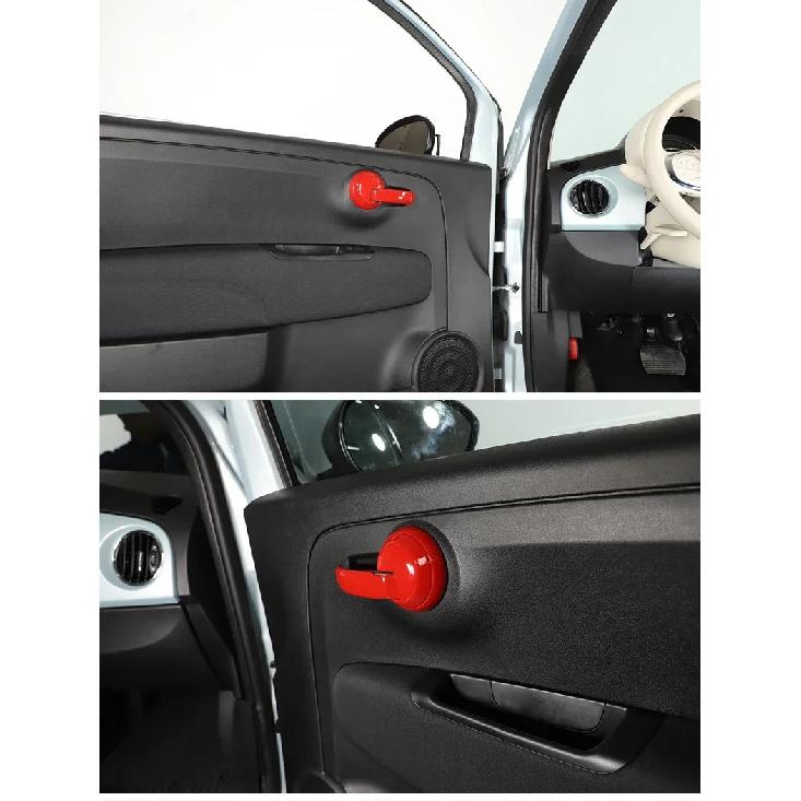 For Fiat 500 2010-2024 ABS Carbon Fiber Car Inside Handle Panel Frame Cover Trim Sticker Car  Accessories