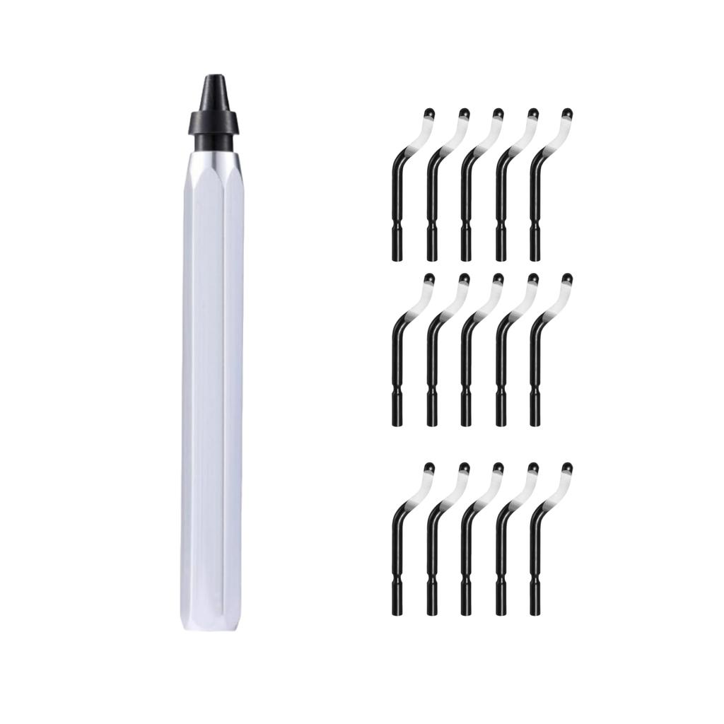 Deburring Tool Set with 15 High Speed Steel Swivel Blades Burr Removal Reamer Tool for Metal Resin Copper Plastic PVC 3D Print
