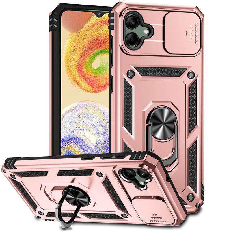 For Samsung Galaxy A04 Case Samsung Galaxy A04 A14 A24 A34 A54 5G Slide Camera Len Phone Cover Shockproof Stand PC Silicon Cover