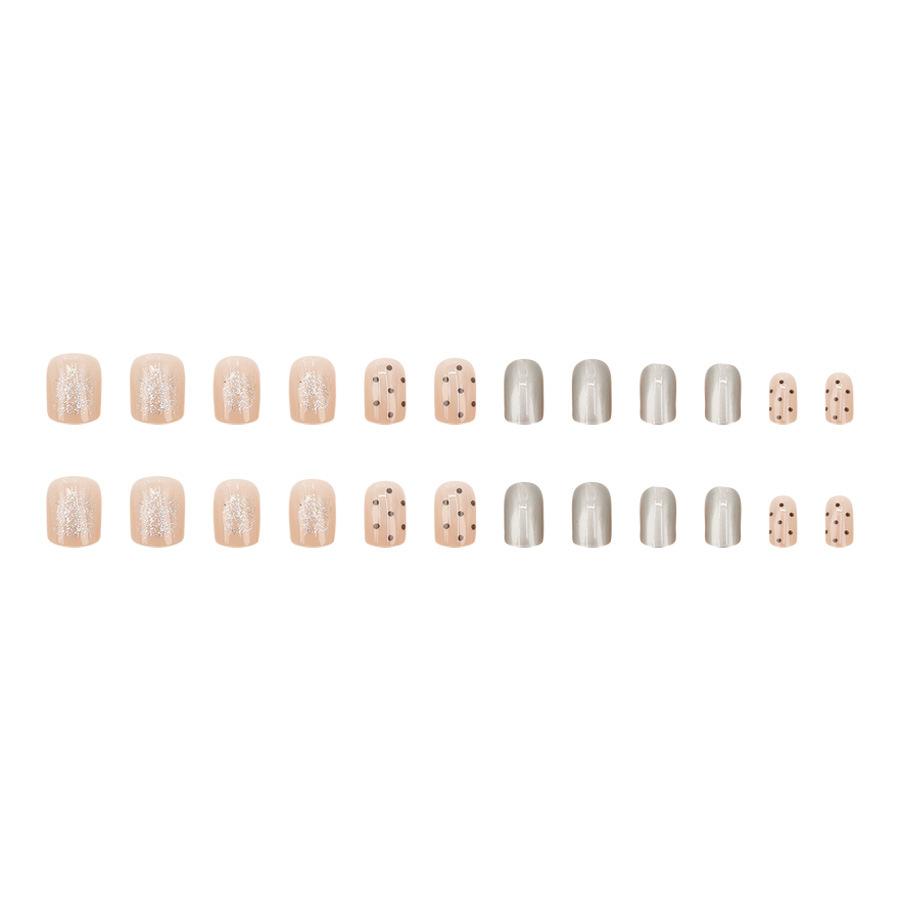Metal New Polka-dot Nail Art Patch Nail Temperament Whitening High-end Wear Short Ins Wear Nails 24 Pieces
