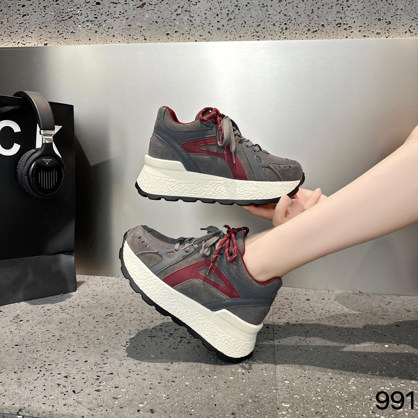 

Обувь в стиле Уно 8 см, толстая подошва, ранняя осень, обувь Форреста Гампа, женская, осенняя, с небольшой внутренней высотой, женская обувь, повседневная спортивная обувь 40 серый