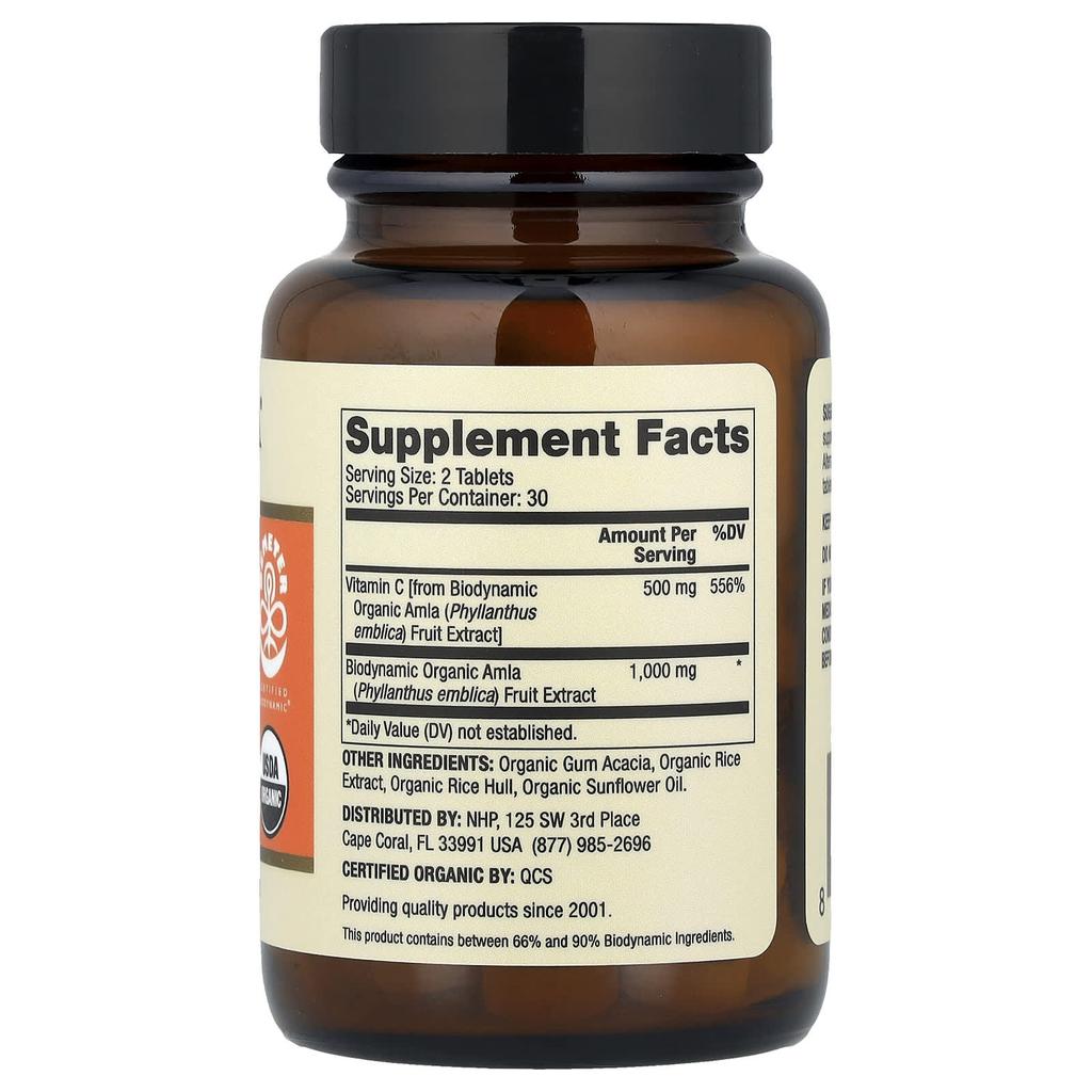 Dr. Mercola Organic Vitamin C, Amla Extract, 60 Tablets