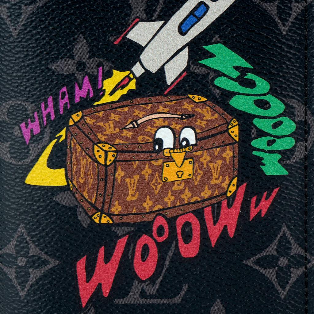Louis Vuitton Brazza Holiday Comic Graffiti Monogram Canvas Wallet Men Wallets Black M80931