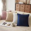 SHEIN Velvet Throw Pillow Cover - Soft 45x45 Cushion for Sofa and Bedside.