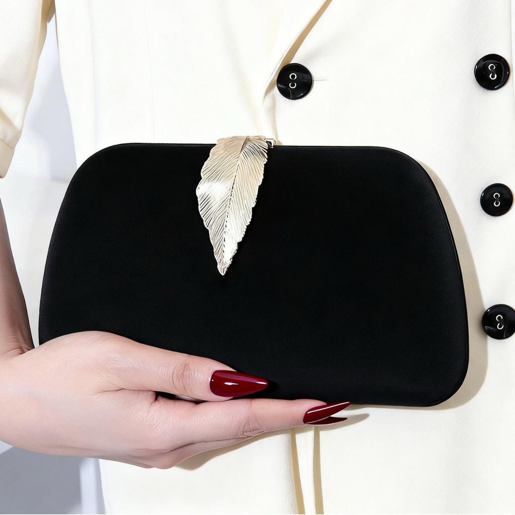 Elegant Black Evening Clutch Timeless Chic Small Bag for Women Perfect Match with Cheongsam Evening Gown Banquet Party Accessory