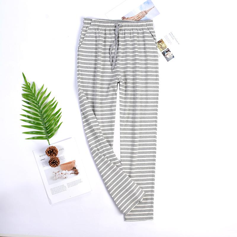 Men's Thin Pajama Pants Soft  Athletic Drawstring Stretchy Sleep Pants Loose Cotton Sweatpants with Pockets Breathable Casual Striped Home Pants Male