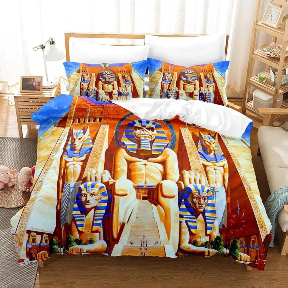 Hip Hop Heavy Metal Maiden 3-piece Cartoon Anime Duvet Cover Sets For Adult Boy bedroom Luxury Printed Bedding Set