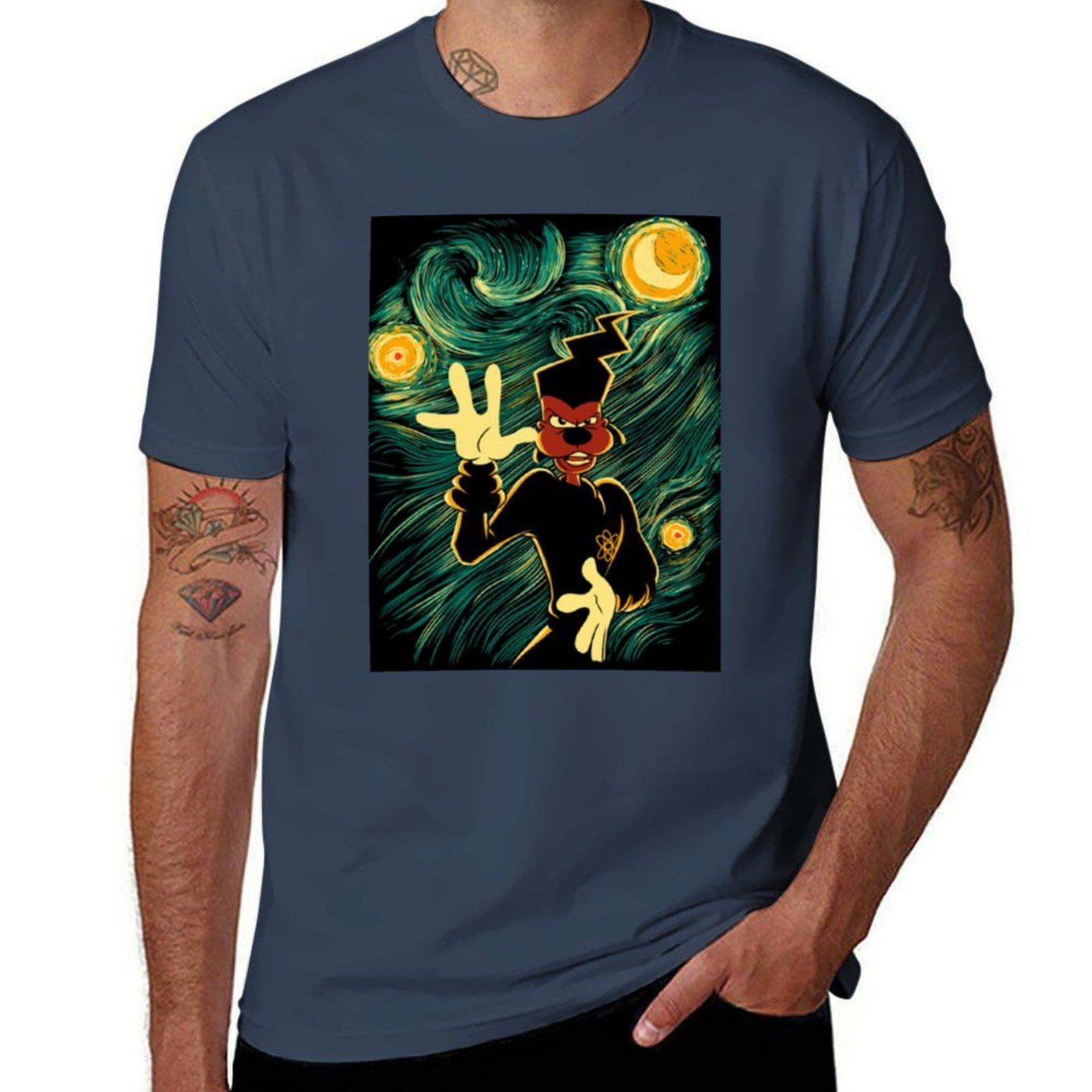 Starry Powerline TShirt Minimalist Plain Crew Neck TShirt S
