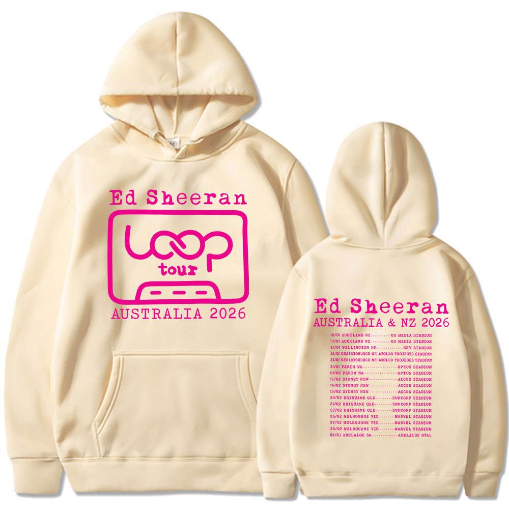 Ed Sheeran Loop Tour Australien und Neuseeland 2026 Tour-Hoodies Herren Damen Kleidung Mode Harajuku Oversized Sweatshirts Mäntel