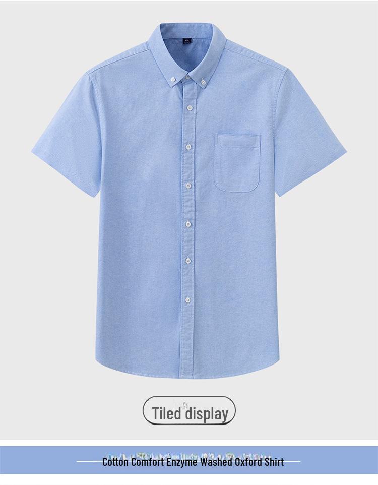 Men's Breathable Non-Iron Pure Cotton Short-Sleeve Oxford Shirt - Summer Business Casual