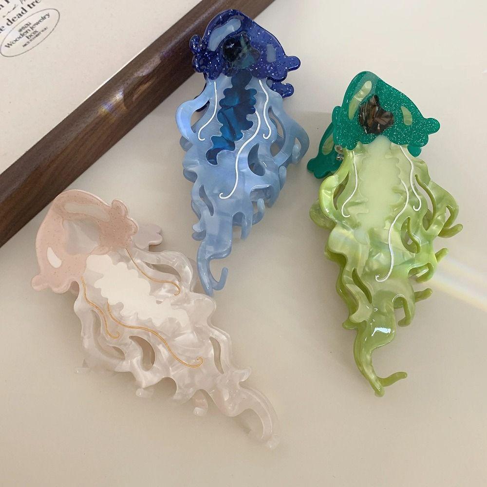 1Pcs Acetate Labge Hair Claw Marine Life Hair Accessories New Jellyfish Hair Clip  Women Girls