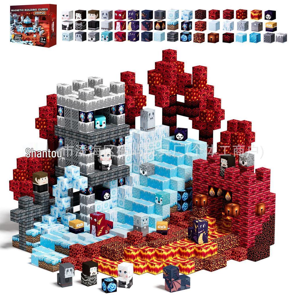 Pink Castle Magnetic Building Blocks: Educational Construction Set for Kids