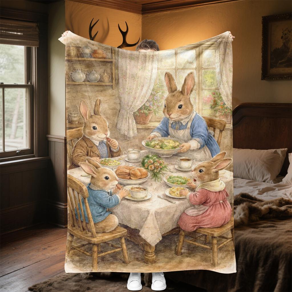 1PC Rabbit Carrots Blanket Soft Comfortable All Seasons Suitable Sofa Office Travel Home Perfect Gift