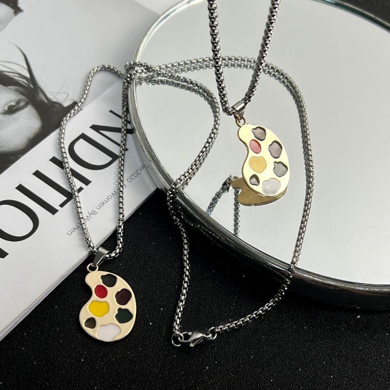 

Kansai Paint Tray Couple Art Pendant Necklace Box chain 60cm