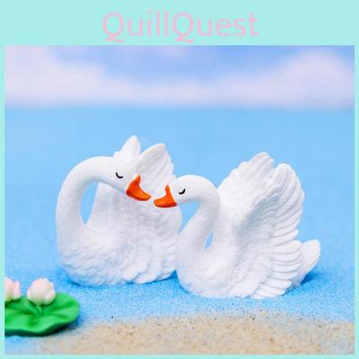 Adorables Figurines de Cygnes en Résine Style Dessin Animé pour Couples