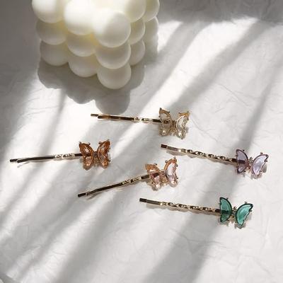 Women's Hairpins, Hairpins, Updo, Opaque Colored Butterfly