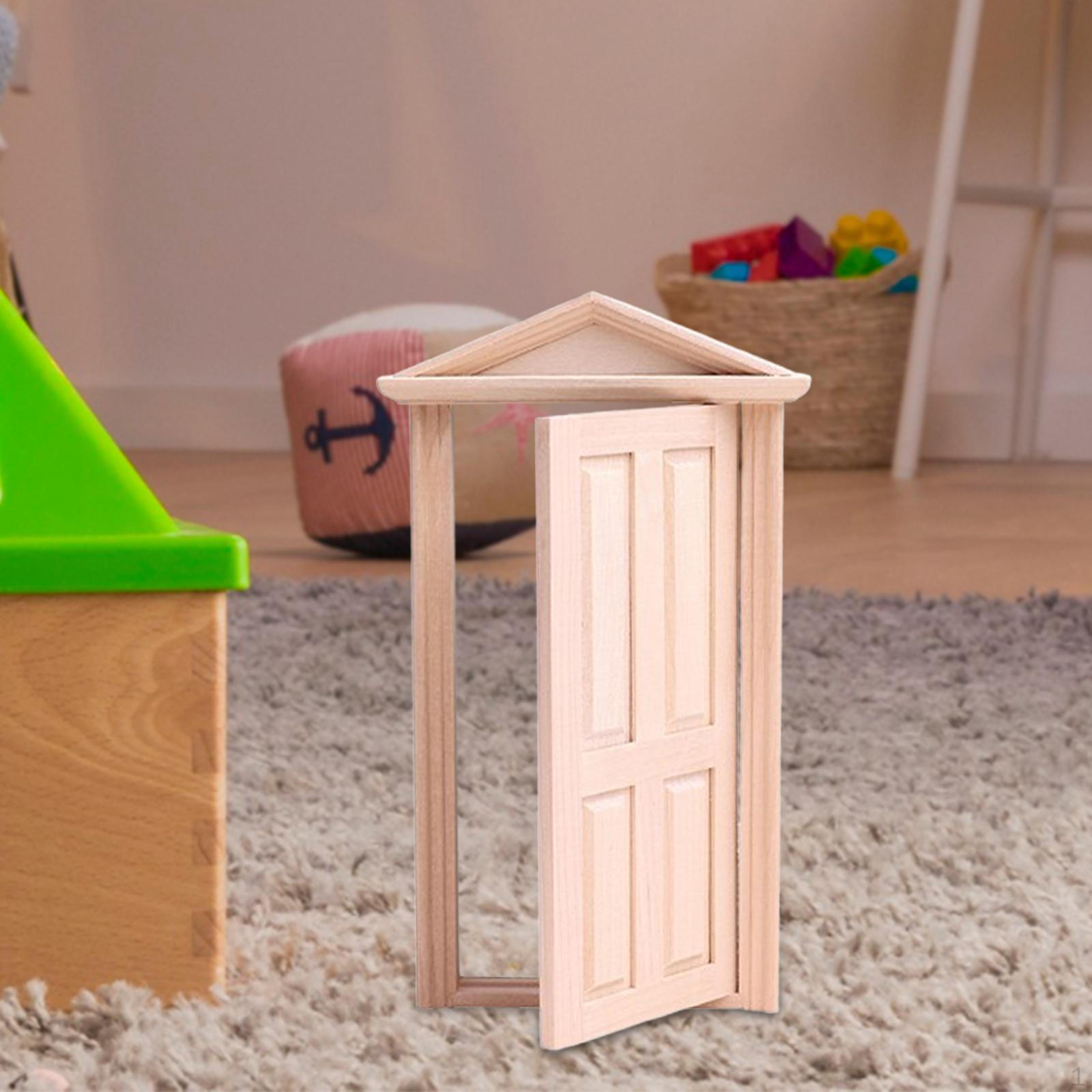 

Меблі для дверей для лялькового будиночка Мініатюрна сценічна іграшка, дерев яні двері, для вітальні, сцена 207