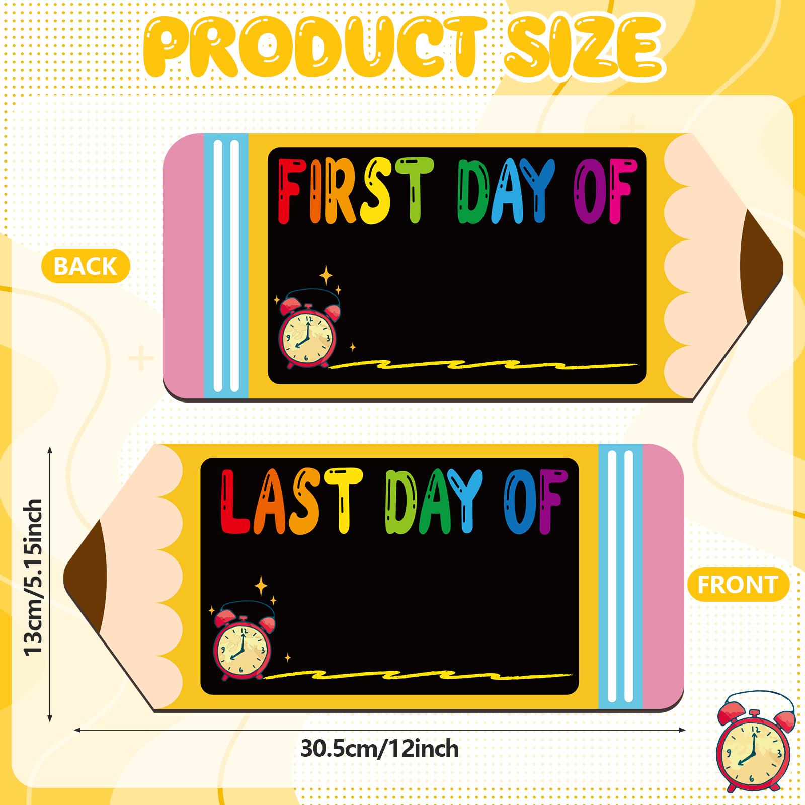First And Last Day Of School Pencil Sign Double-Sided Printing Pencil First And Last Day Of School Sign Reusable First Day Of чёрный