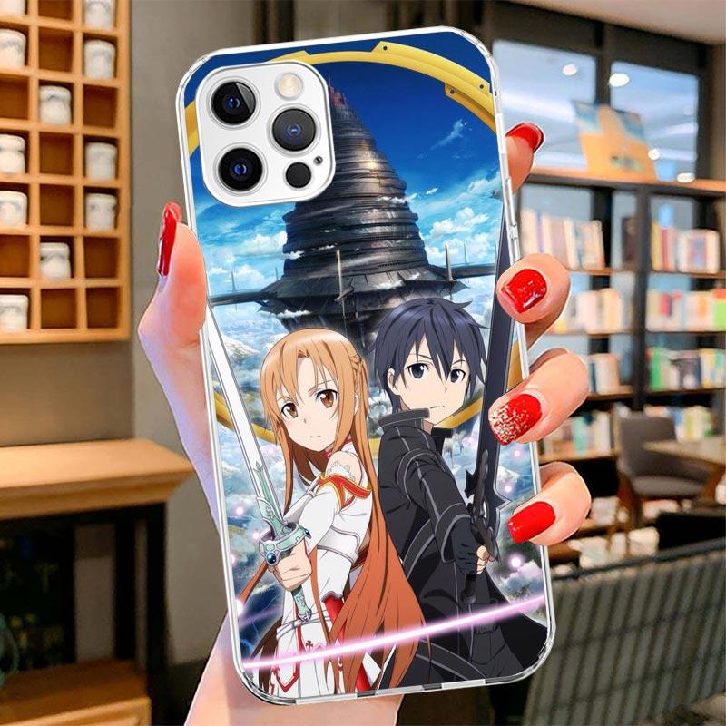 Sword Art Online Anime Cover Phone Case For iPhone 16 17 Air 15 14 Pro Max 16E Phone Case 13 Mini 12 11 7 SE 8 Print Pattern Fit