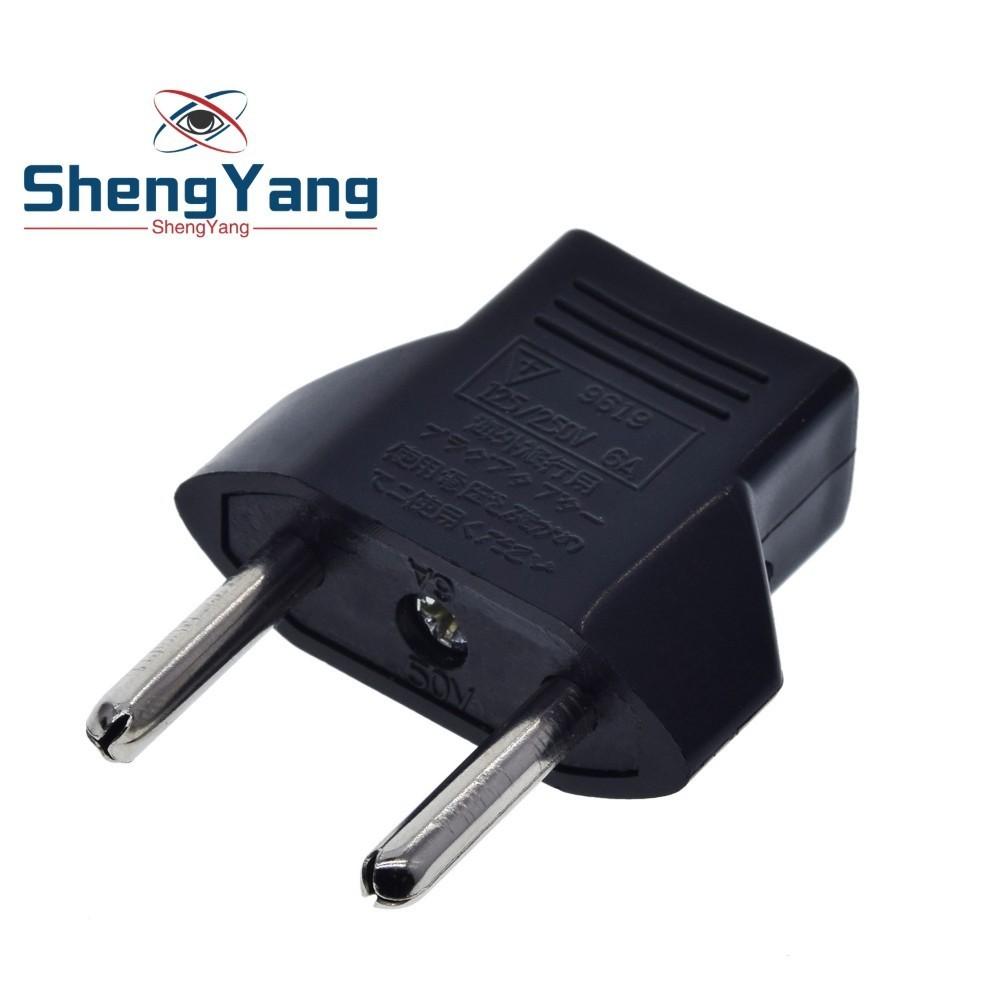 TZT Universal US To EU Plug USA To Euro Europe Travel Wall AC Power Charger Outlet Adapter Converter 2 Round Socket Input Pin