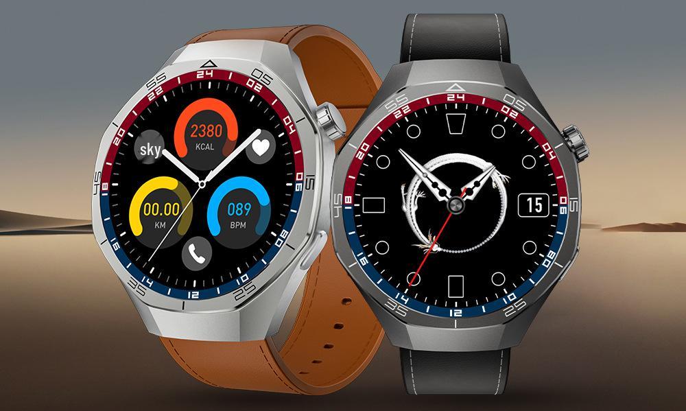 GT5PRO Herren Smartwatch Rundes Zifferblatt: Sport Bluetooth mit NFC & Langer Akkulaufzeit
