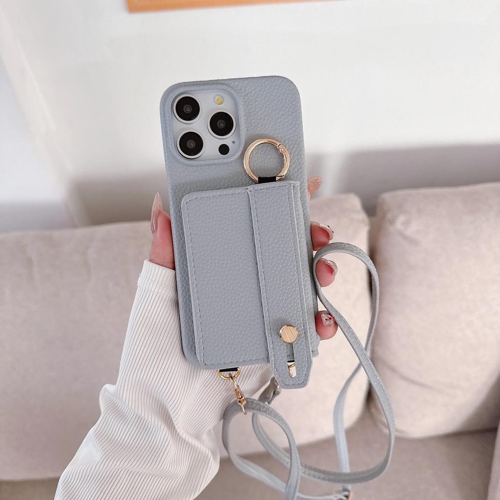 Řemínek na zápěstí Crossbody pouzdro na telefon pro IPhone 15 14 12 11 Pro Max 13 Mini 15 14 Plus Peněženka s držákem na karty Kroužek Kožený kryt