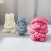 3D Bearded Santa Claus Candle Mold Snowman DIY Scented Candle Plaster Resin Mould Silicone Cake Making Tool Christmas Decor Gift