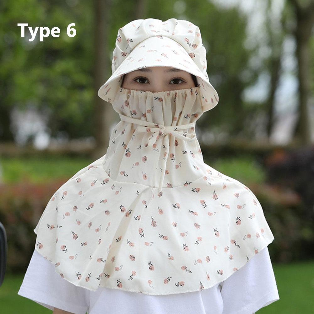 Full Face Neck Protection Sunscreen Cap Dust-proof Outdoor Sun Hat Outdoors Tea Picking Cap  Summer