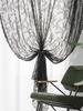 1pc Rose Pattern Single Panel Sheer Curtain, Black Embroidered Lace Curtains for Home Decor