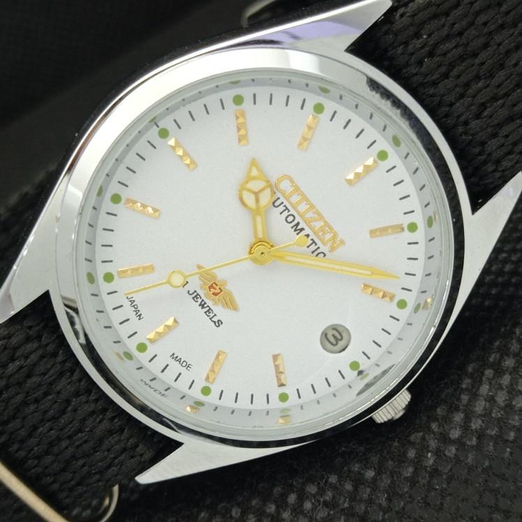 

REFURBISHED VINTAGE CITIZEN AUTO 8200 JAPAN MENS DATE WHITE WATCH 608f-a316218-9 SKU608f-a316218