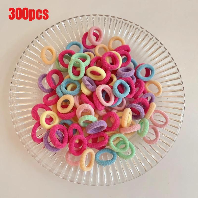 

100/300/500 шт. цветная базовая нейлоновая резинка для волос для девочек, резинка для волос с хвостиком, детские модные аксессуары для волос 300Pcs
