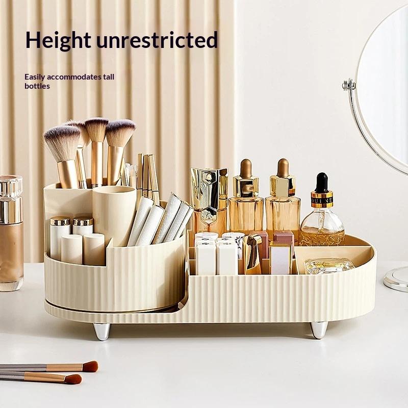 Cosmetic Storage Rack Desktop Makeup Organizer Makeup Brush Holder With Rotating Base For Makeup Brush Lipstick Storage Case