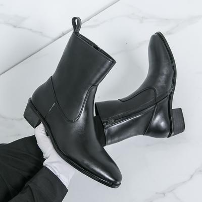 Neue Chelsea Langschaftstiefel im englischen Stil für Herren Schwarz Luxusmarke Herrenschuhe Gummi Freizeitschuhe für Herren Leder Winterstiefel Mann