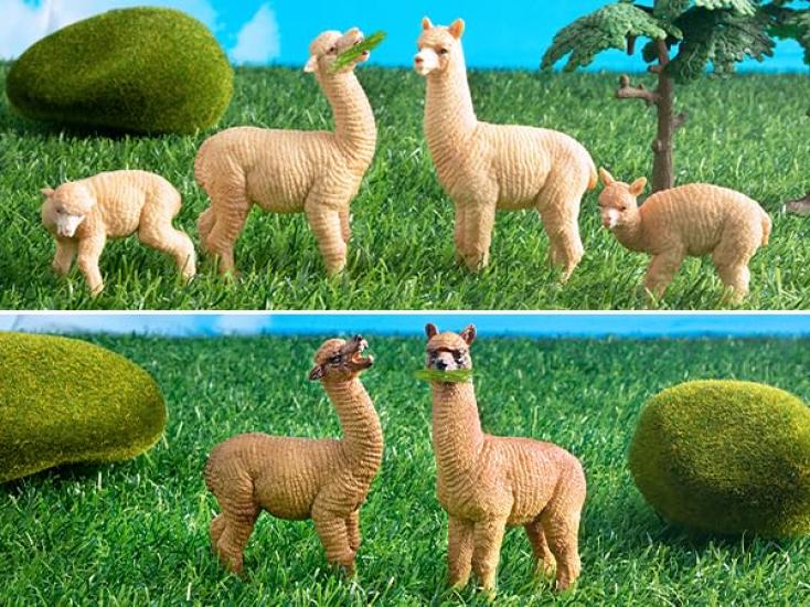 TOYMANY 8-Piece Alpaca Figure Set, Animal Figures, Alpaca Model, Parent and Child Figures, Realistic Animal Model, Popular Animal Toy, Birthday Gift,