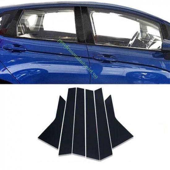 For Honda Fit Jazz GK5 2014-20 Glossy Black Pillar Posts Covers Window Door Trim