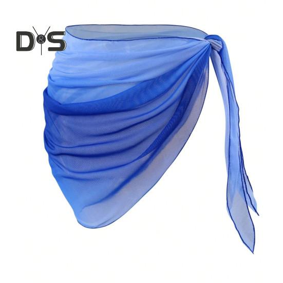 

Пляжная прозрачная юбка-накидка с градиентным цветом, шифоновое бикини-накидка, универсальный шарф, купальный костюм, шаль, солнцезащитный крем, накидка XL