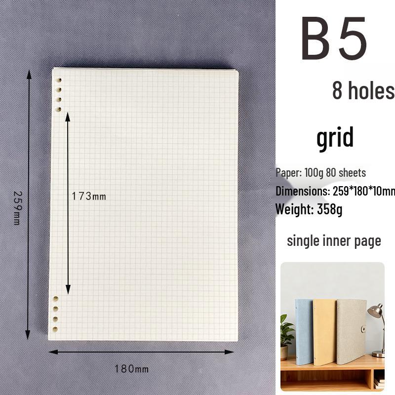 High-Quality Soft Leather B5 8-Hole Loose-Leaf Binder with Detachable Refill