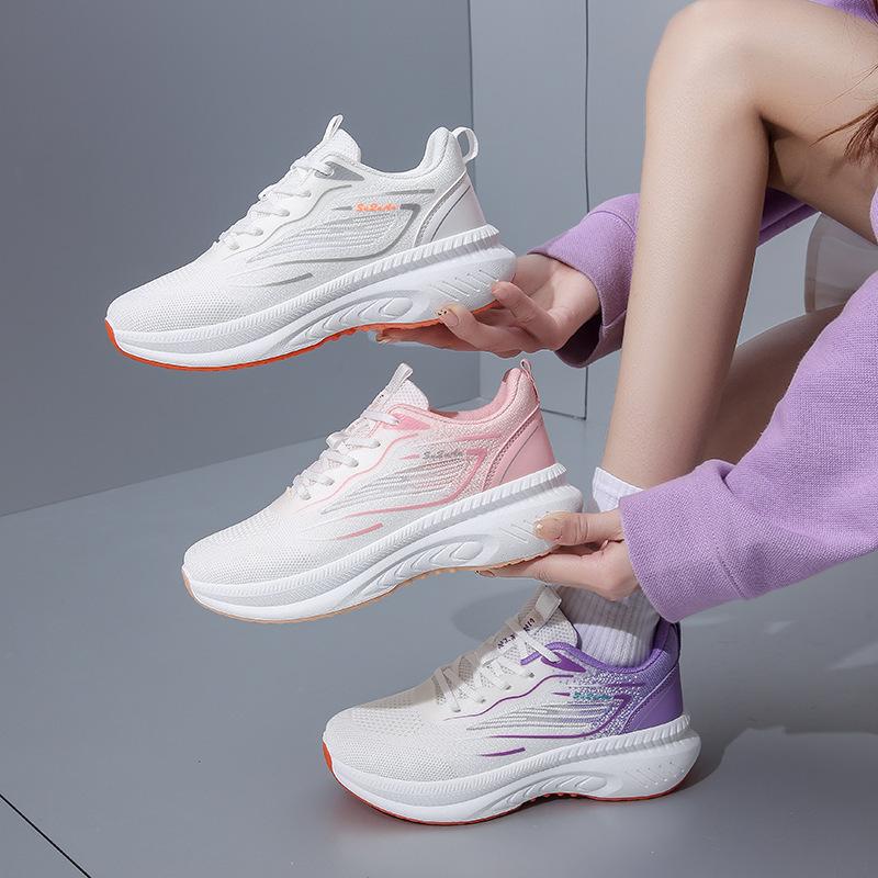 2025 New Fashion Trendy Shoes Flying Woven Breathable Versatile Running Shoes Women's Shoes Lightweight Soft Sole Women's Summer Sports Shoes